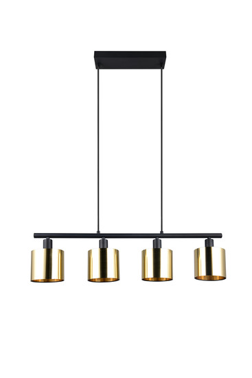 Reality R36304079 Jason E14 Pendelleuchte 4-fach ⌀12cm Goldfarbig