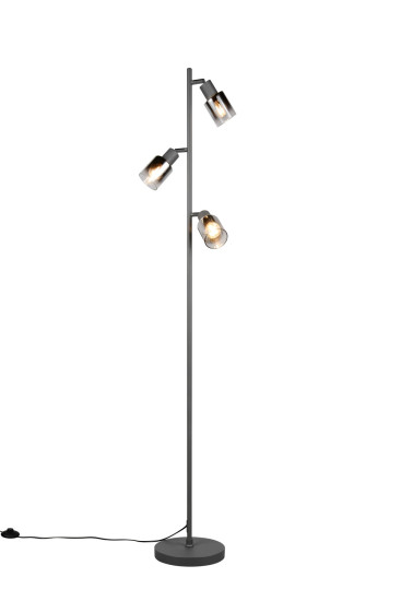 Reality R41783042 Cadiz E14 Stehleuchte 3-fach ⌀23cm Schwarz Matt