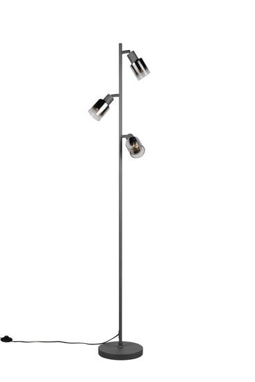 Reality R41783042 Cadiz E14 Stehleuchte 3-fach ⌀23cm Schwarz Matt