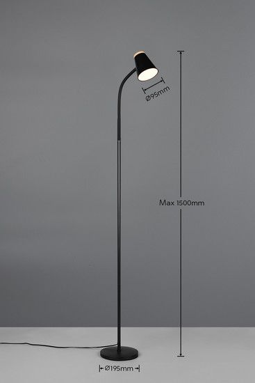 Reality R45831102 Pongo LED Stehleuchte 4,5W Schwarz warmweiss