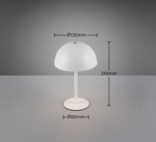 Reality R54891131 Munoz LED Tischleuchte 1,3W ⌀13cm Weiß Matt warmweiss Touch