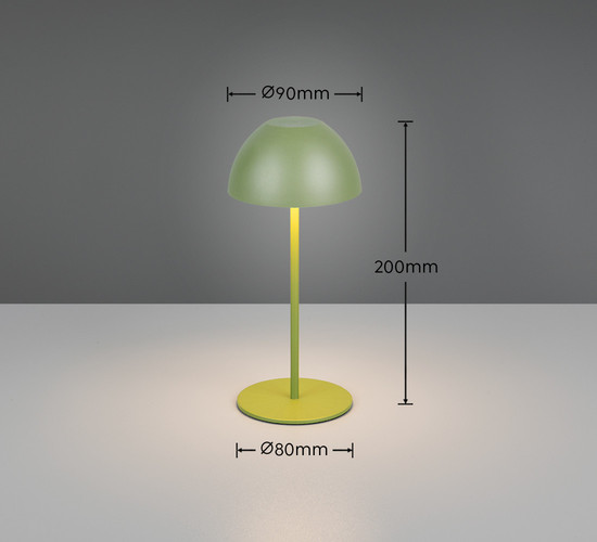 Reality R55601115 Ortiz LED Tischleuchte 2W ⌀9cm dimmbar Grün IP44 warmweiss