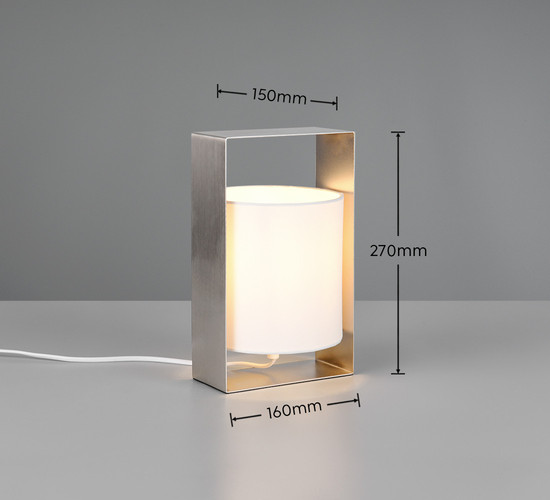 Reality R55751007 Pail E27 Tischleuchte Nickel Matt