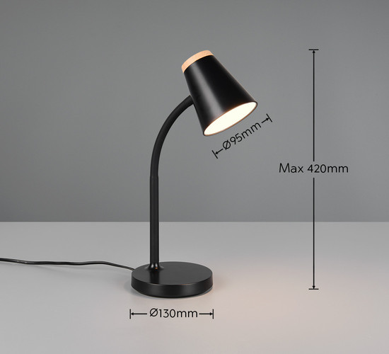 Reality R55831102 Pongo LED Tischleuchte 4,5W Schwarz warmweiss