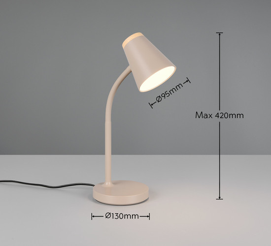 Reality R55831143 Pongo LED Tischleuchte 4,5W Warm Beige warmweiss