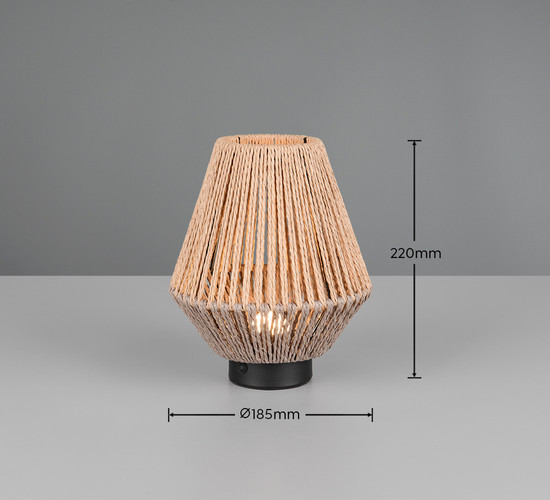 Reality R55991126 Lira LED Tischleuchte 1,5W ⌀18,5cm Braun warmweiss Touch