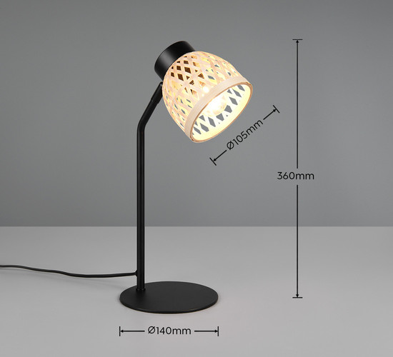 Casalum R56091032 Laurent E14 Tischleuchte Schwarz Matt