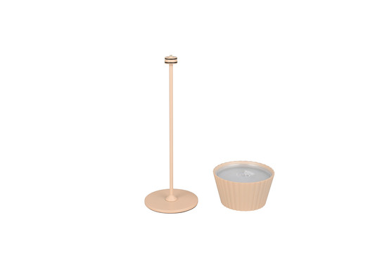 Reality R57706166 Suarez LED Tischleuchte 1,5W ⌀13,5cm dimmbar Sand IP44 warmweiss