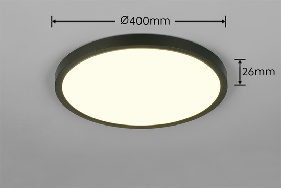 Reality R65891932 Draco LED Deckenleuchte 30W ⌀40cm dimmbar Schwarz Matt CCT einstellbare Lichtfarbe