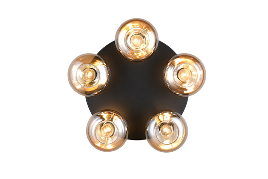 Reality R66645013 Divina E14 Deckenleuchte 5-fach ⌀49cm Amberfarbig