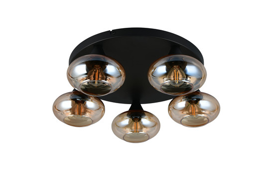 Reality R66645013 Divina E14 Deckenleuchte 5-fach ⌀49cm Amberfarbig