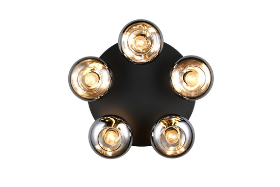 Reality R66645054 Divina E14 Deckenleuchte 5-fach ⌀49cm Rauchfarbig