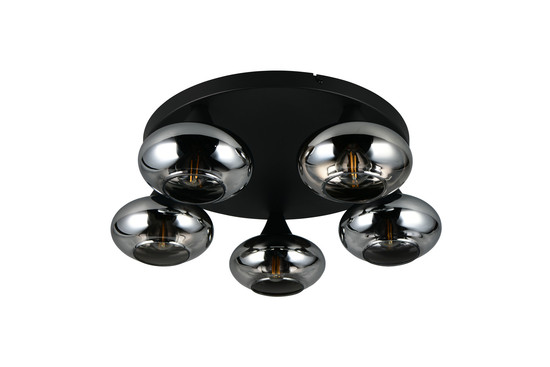 Reality R66645054 Divina E14 Deckenleuchte 5-fach ⌀49cm Rauchfarbig