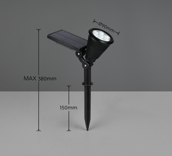 Reality R84756232 Festival LED Strahler 1W Schwarz Matt IP44