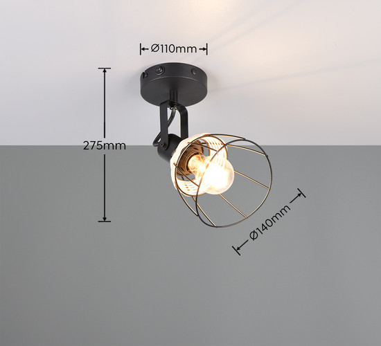 Casalum R86231732 Jerome E27 Strahler ⌀14cm Schwarz Matt