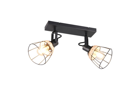 Casalum R86232032 Jerome E27 Strahler 2-fach Schwarz Matt