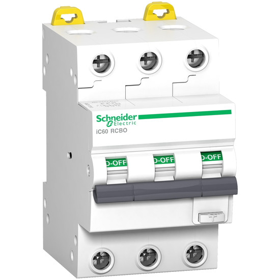 Schneider Electric A9D67316 FI/LS-Schalter iC60N, 3P, 16A, C-Charakteristik, 30mA, Typ A, 6kA