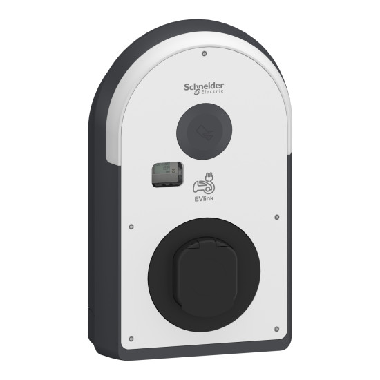 Schneider Electric EVB3S22N40M Pro AC Wallbox, 22kW, T2S Steckdose, MID, 6mA, IP55, IK10, NFC/RFID Reader
