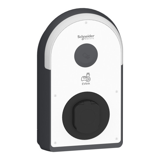 Schneider Electric EVB3S22N4B Pro AC Wallbox, 22kW, T2S Steckdose, FI Typ B-EV, IP55, IK10, NFC/RFID Reader