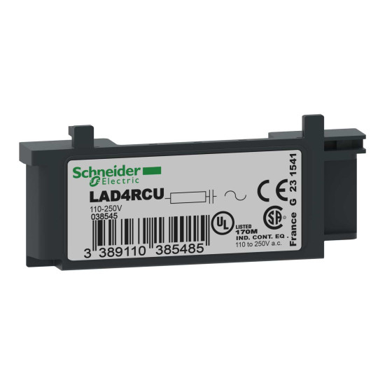Schneider Electric LAD4RCU Beschaltungsmodul, RC-Glied, 110-250V AC, für LC1D09-38