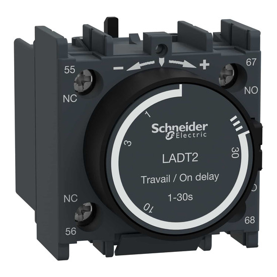 Schneider Electric LADT2 Zeitblock, anzugsverzögert, 1S+1Ö, 0,10-30,00s, Schraubanschluss