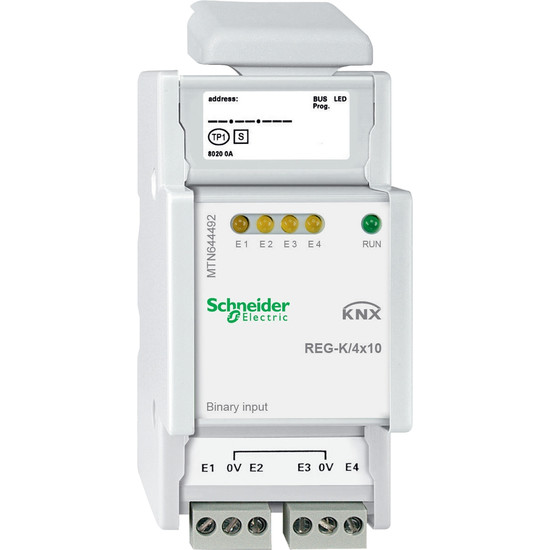 Schneider Electric MTN644492 Binäreingang REG-K/4x10, lichtgrau