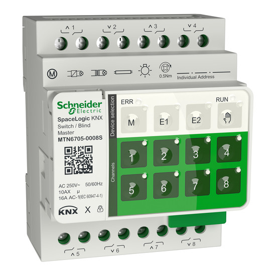 Schneider Electric MTN6705-0008S SpaceLogic KNX Secure Master Schalt/Jalousie, 8-fach