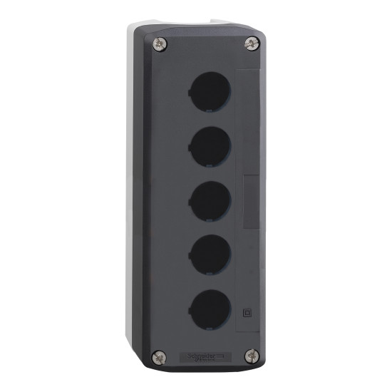 Schneider Electric XALD05 Leergehäuse, Harmony XALD, Kunststoff, dunkelgrau, 5 Bohrungen, 22mm