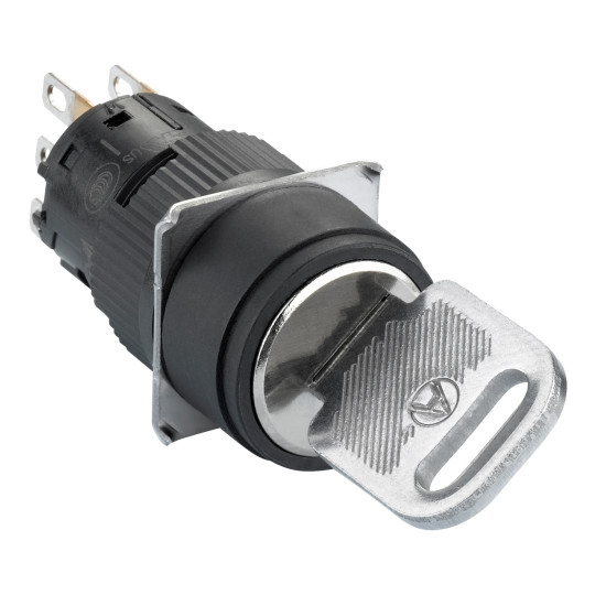 Schneider Electric XB6EAG221P Wahlschalter, schwarz Ø 16, vorstehend, Schloss, 2 Stellungen, 1W