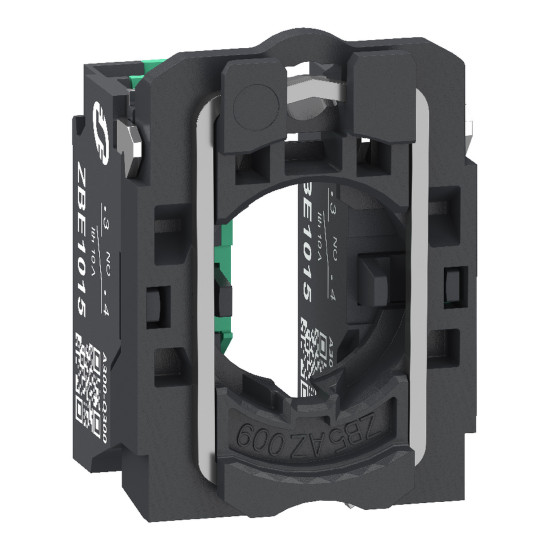 Schneider Electric ZB5AZ1035 Hilfsschalterblock mit Befestigungsflansch, Harmony XB5, Kunststoff, 22mm, 30mm, 2S, Push-In