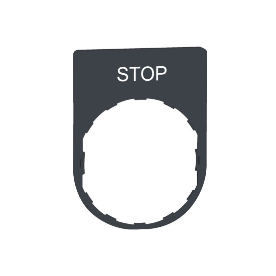 Schneider Electric ZBYP2304 Schildträger 30x40mm, mit Beschriftung STOP, für Harmony 22mm