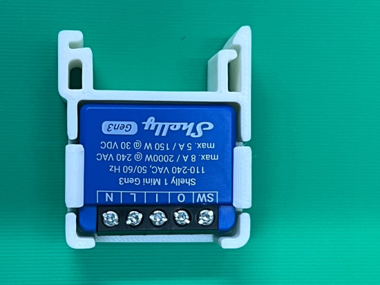 Hutschienenhalter für Shelly Mini Gen3 DIN Rail 35 mm Hutschiene Halter Gerade