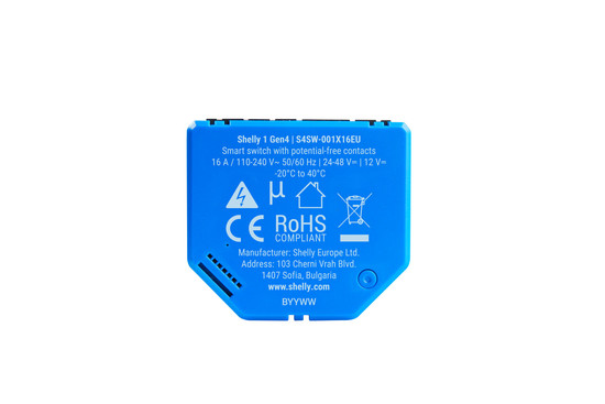Shelly 1 Gen4, 2er-Pack - Multiprotokoll-Schaltaktor, WLAN, Zigbee, Matter, BT