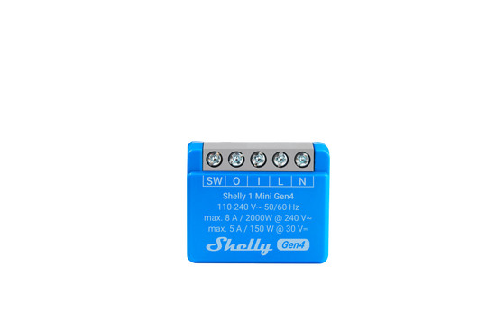 Shelly 1 Mini Gen4, 2er-Pack - Kompakter Multiprotokoll-Aktor, WLAN, Zigbee, Matter, BT