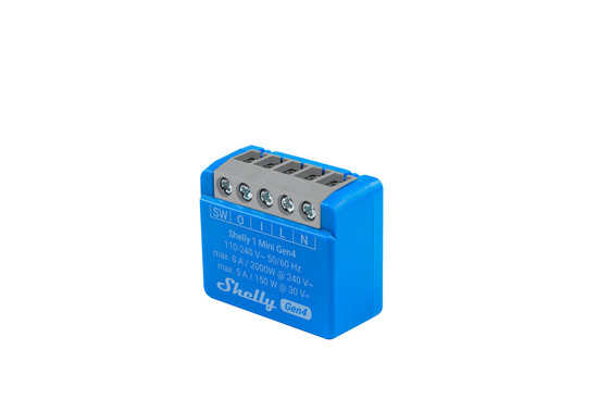 Shelly 1 Mini Gen4, 2er-Pack - Kompakter Multiprotokoll-Aktor, WLAN, Zigbee, Matter, BT