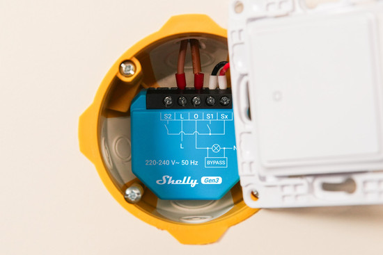 Shelly 1L - WLAN Schaltaktor ohne Neutralleiter, Nachfolger/Gen3, inkl. Bypass Upgrade BT