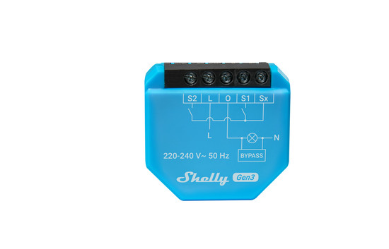 Shelly 1L - WLAN Schaltaktor ohne Neutralleiter, Nachfolger/Gen3, inkl. Bypass Upgrade BT
