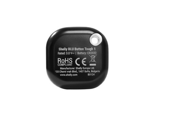 Shelly BLU Button Tough 1 - Robuster Bluetooth Schalter & Dimmer Schwarz, IP54