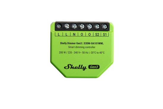 Shelly Dimmer Gen3 - Universeller WLAN Dimm-Aktor, Messfunktion, LED Lichtsteuerung