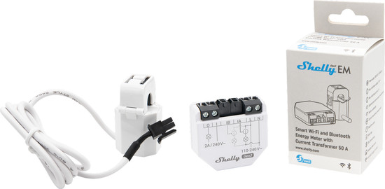 Shelly EM Gen3 - WLAN Energiezähler Set inkl. 50A Wandler, Stromzähler, Messfunktion