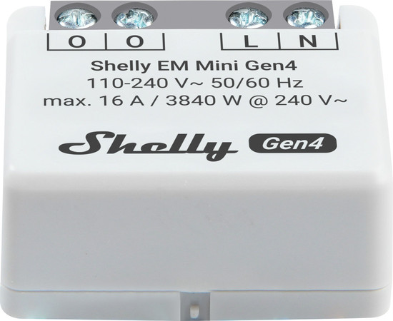 Shelly EM Mini Gen4 - Kompakter Energiemesser, Multiprotokoll/Matter, 1 Kanal WLAN, Zigbee, BT