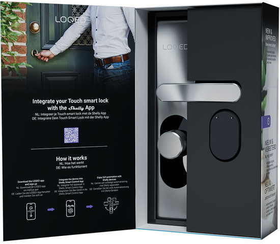 Shelly LOQED Touch Smart Lock - Schlüsselloses Türschloss, Edelstahl