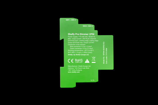 Shelly Pro Dimmer 2PM - 2-Kanal DIN-Schienen Dimmer, Messfunktion