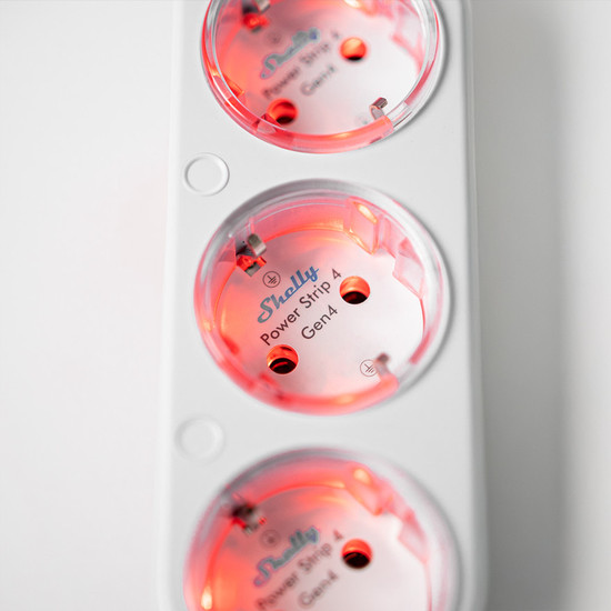 Shelly Power Strip 4 Gen4 - Smarte Steckdosenleiste 4-fach, Weiß WLAN, BT, Zigbee, Matter
