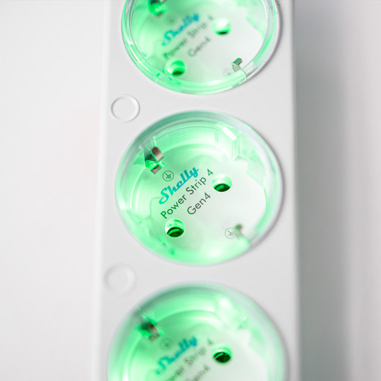 Shelly Power Strip 4 Gen4 - Smarte Steckdosenleiste 4-fach, Weiß WLAN, BT, Zigbee, Matter