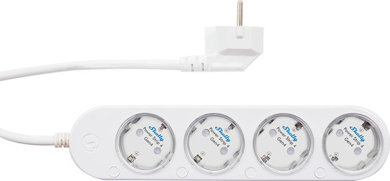 Shelly Power Strip 4 Gen4 - Smarte Steckdosenleiste 4-fach, Weiß WLAN, BT, Zigbee, Matter