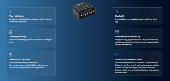 Shelly Shutter - WLAN Rollladenaktor, Nachrüstmodul