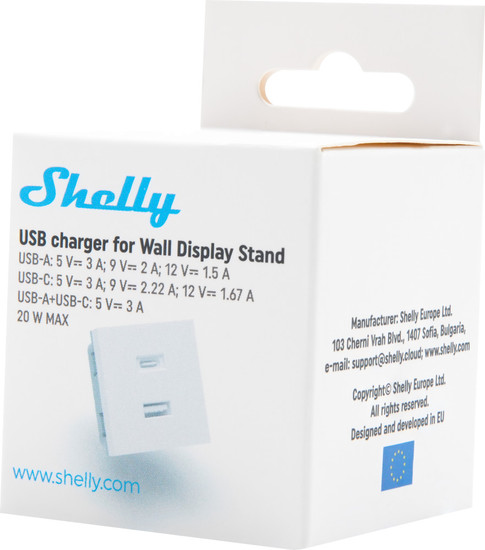 Shelly USB Charger - Netzteil für Wall Display Stand, Weiß