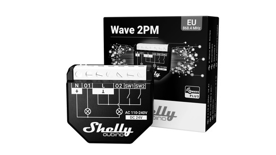 Shelly Wave 2PM - Z-Wave Smart Switch 2-Kanal, Messfunktion, 16A