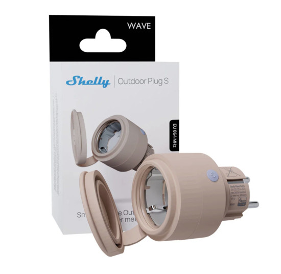 Shelly Wave Outdoor Plug S, Long Range - Smarte Außensteckdose, IP44, Messfunktion